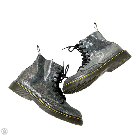 Boots Leather By Dr Martens In Silver, Size: 7