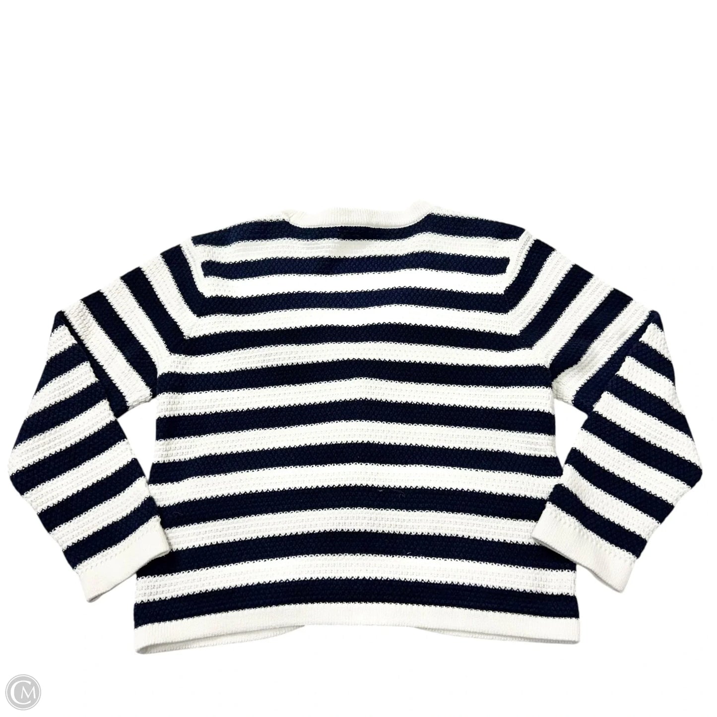 Sweater Cardigan By Cece In Striped Pattern, Size: L