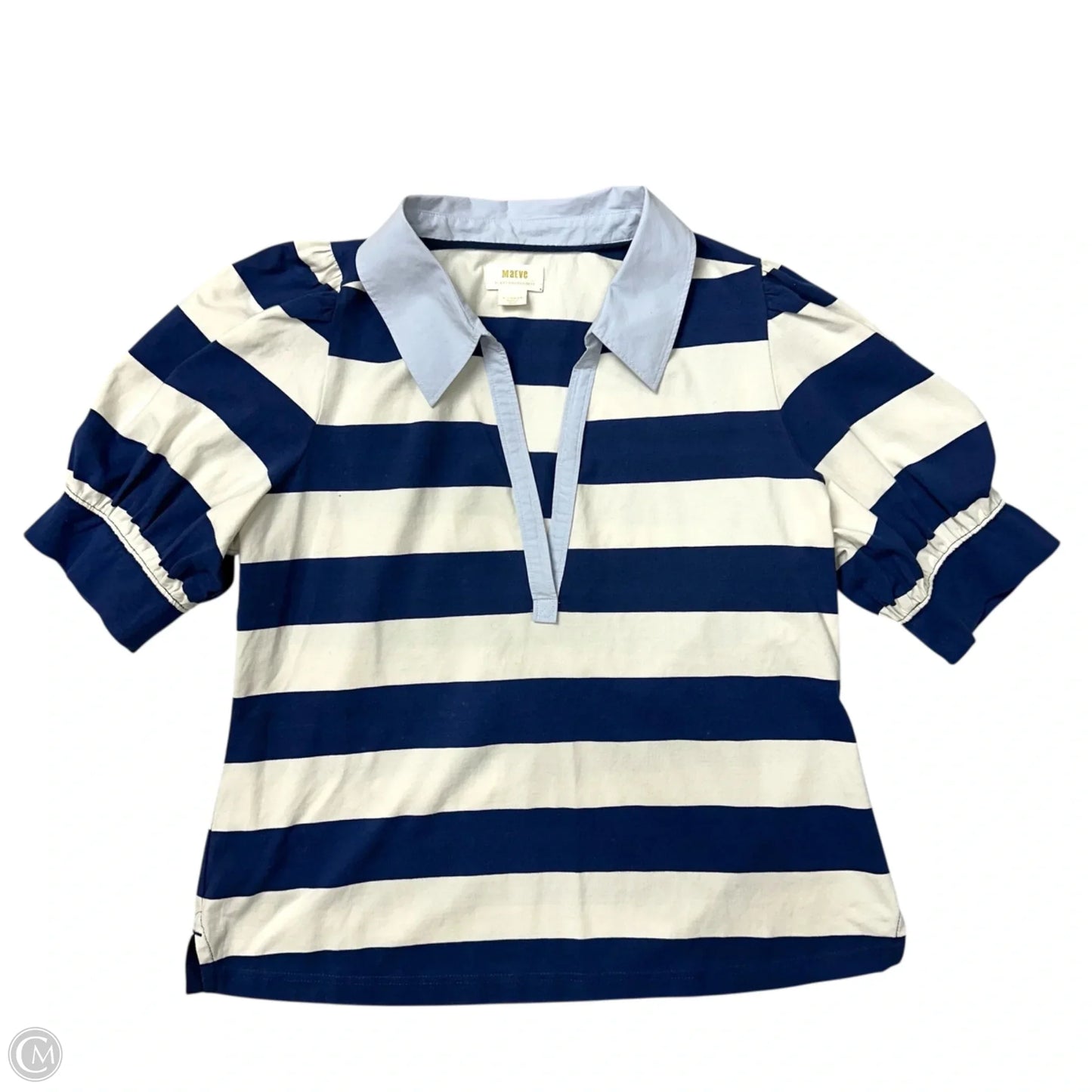 Top Short Sleeve By Maeve In Striped Pattern, Size: Xl