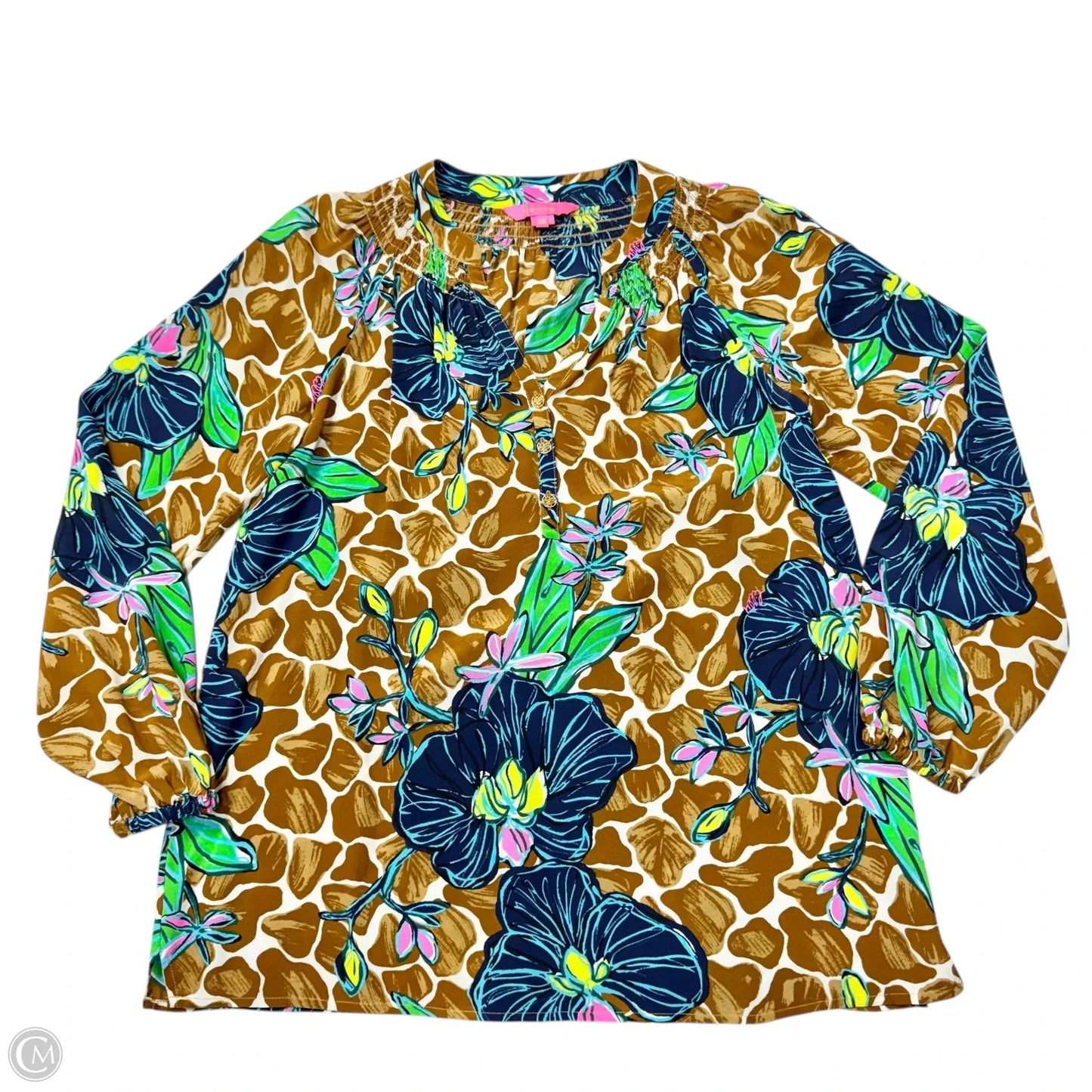 Top Long Sleeve Designer By Lilly Pulitzer In Floral Print, Size: Xs
