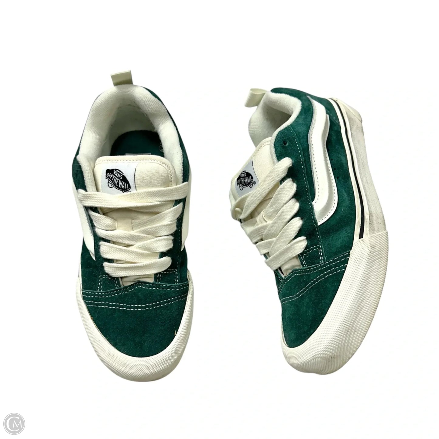 Shoes Sneakers By Vans In Green & White, Size: 7