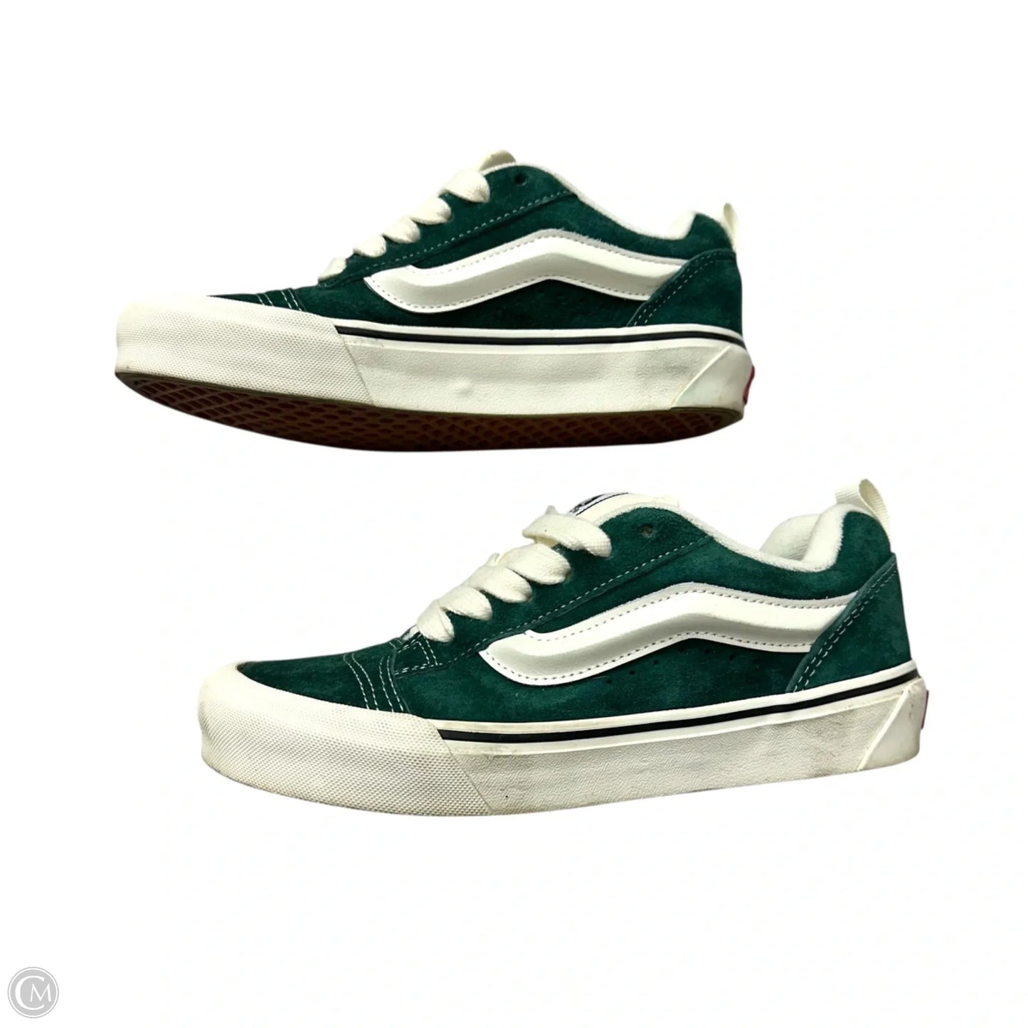 Shoes Sneakers By Vans In Green & White, Size: 7