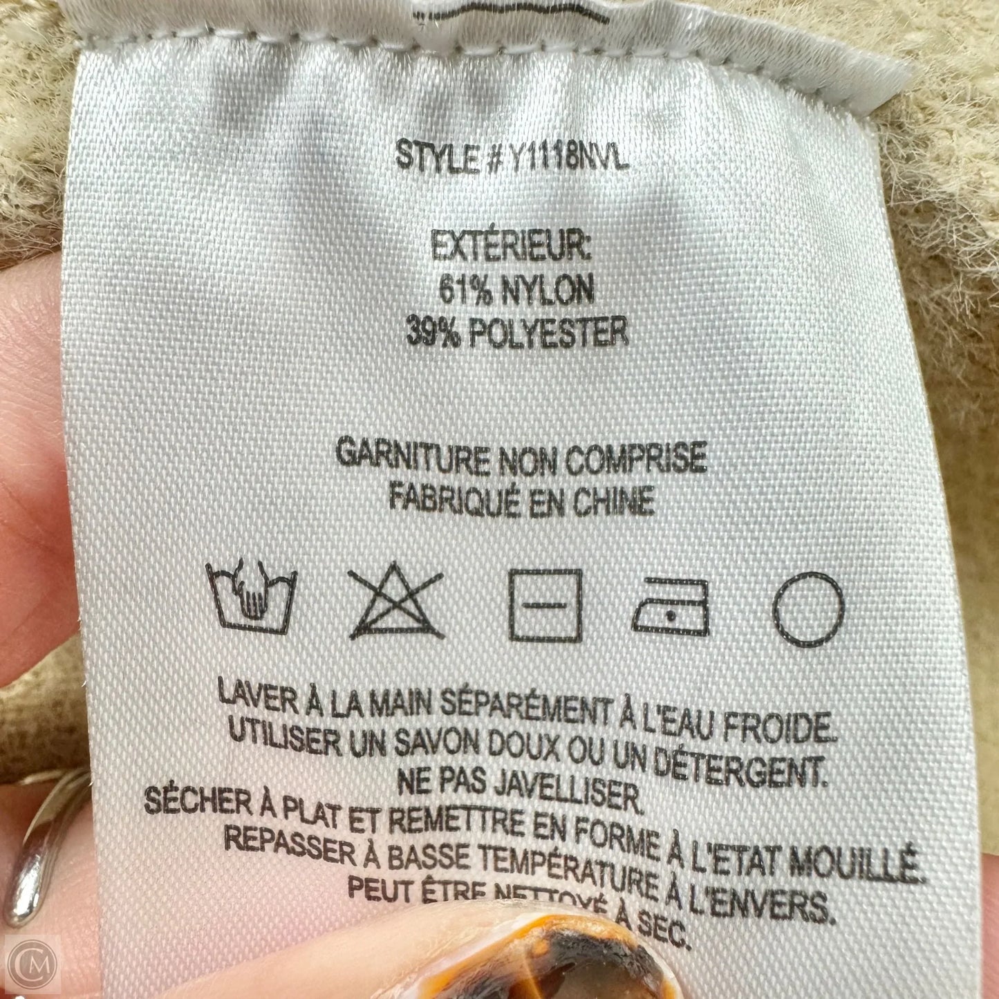 Coat Faux Fur & Sherpa By Nvlt In Tan, Size: L