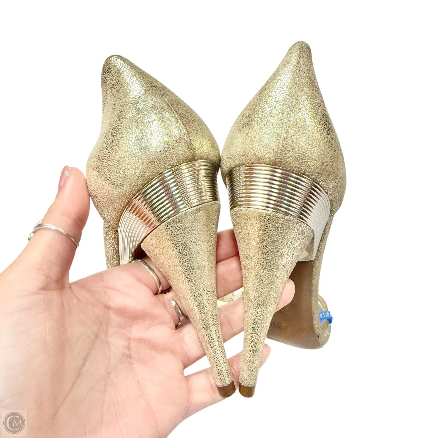 Sandals Luxury Designer By Fendi In Gold, Size: 10