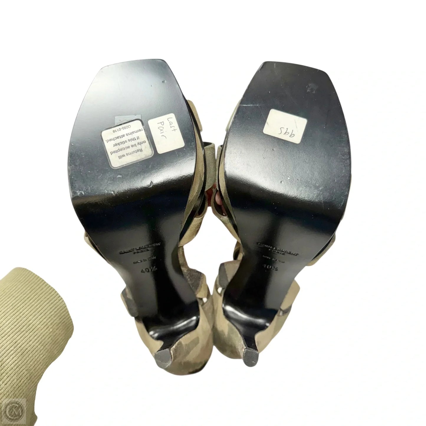 Sandals Luxury Designer By Yves Saint Laurent In Camouflage Print, Size: 10