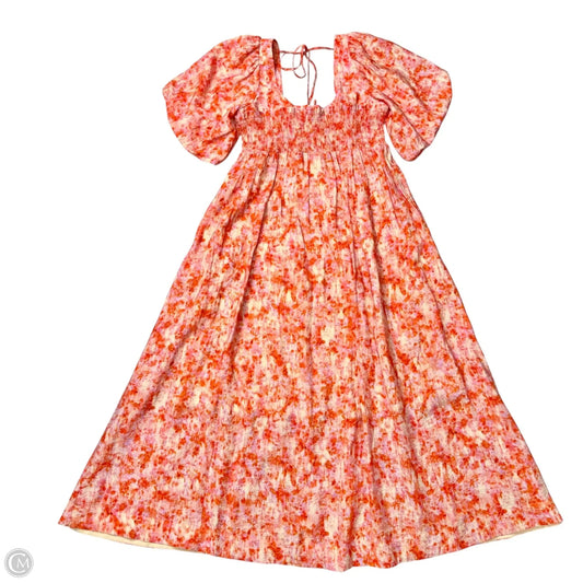 Dress Casual Midi By Anthropologie In Orange & Purple, Size: S