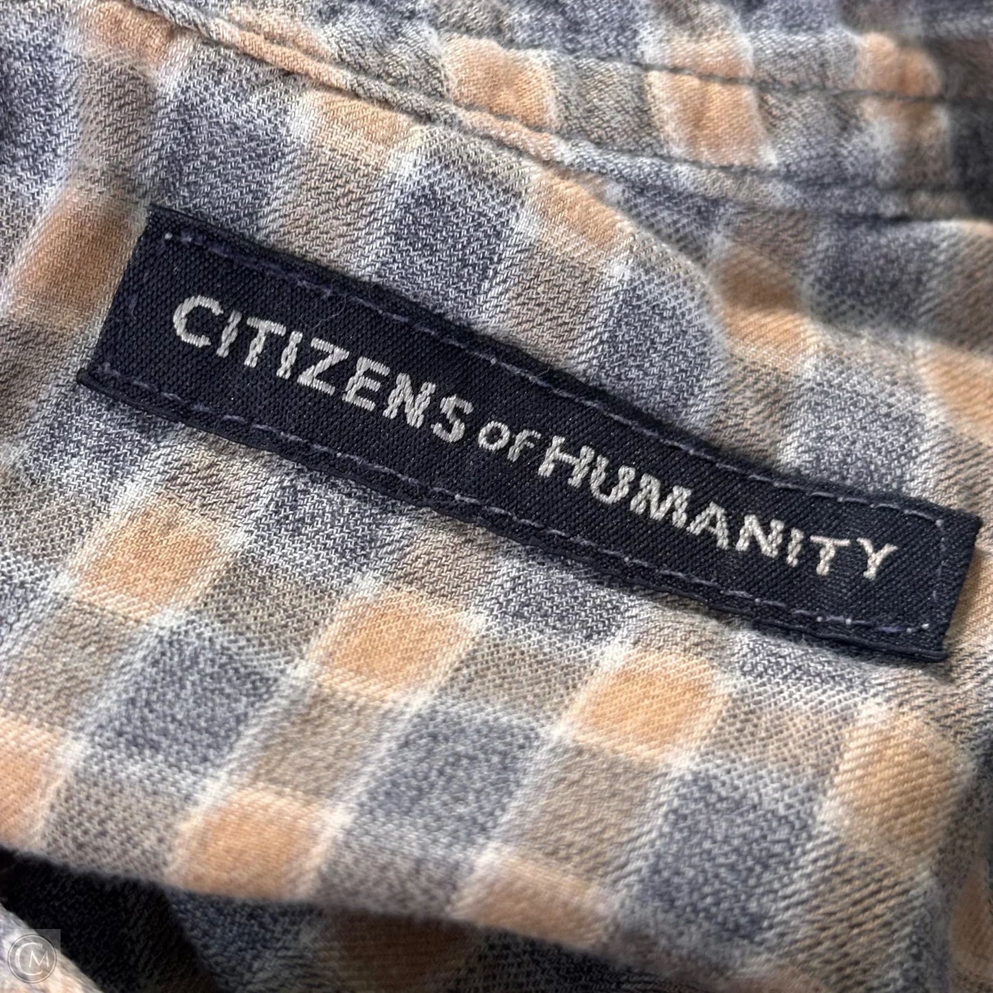 Top Short Sleeve By Citizens Of Humanity In Checkered Pattern, Size: M