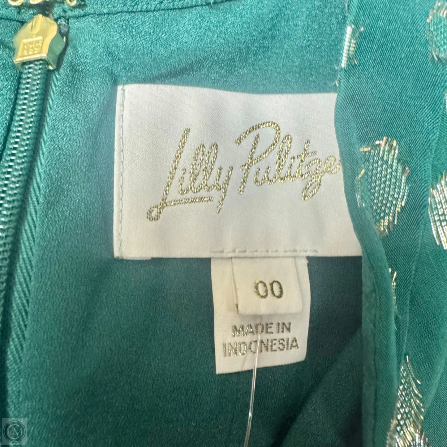 Dress Designer By Lilly Pulitzer In Gold & Green, Size: Xxs