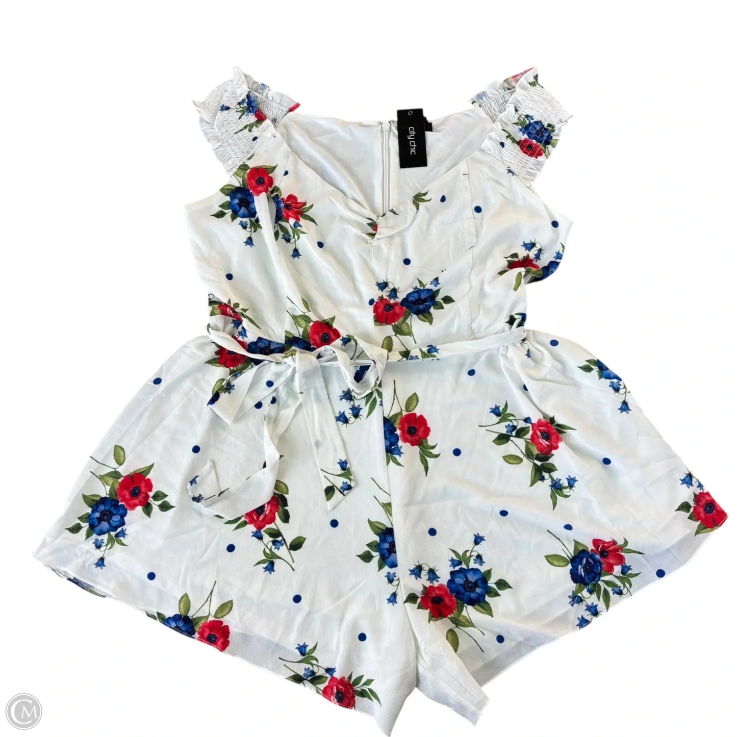 Romper By City Chic In Floral Print, Size: 2x