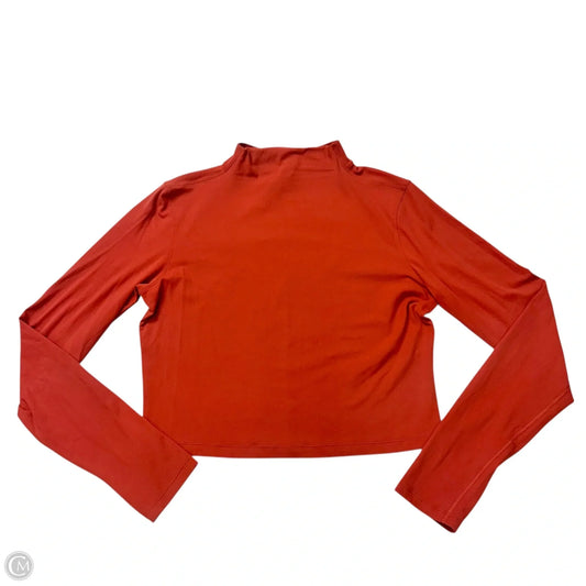 Athletic Top Long Sleeve Crewneck By Lululemon In Orange, Size: L