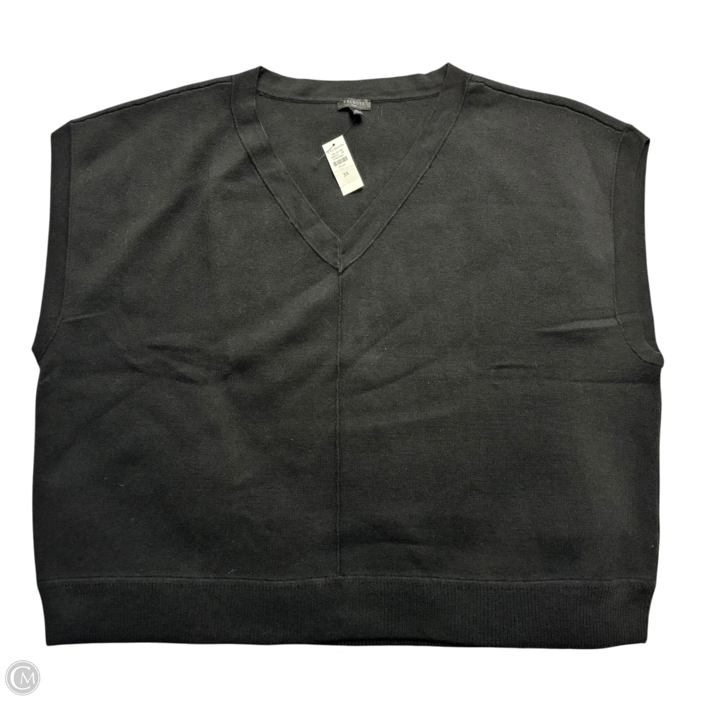 Vest Sweater By Talbots In Black, Size: 3x