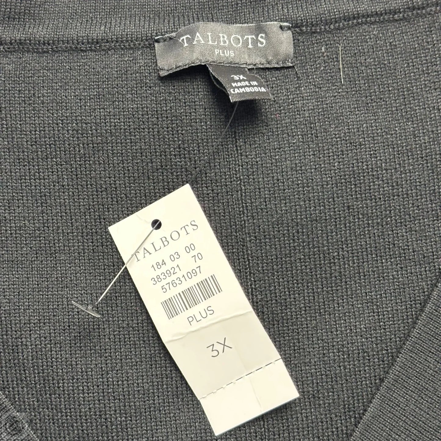 Vest Sweater By Talbots In Black, Size: 3x