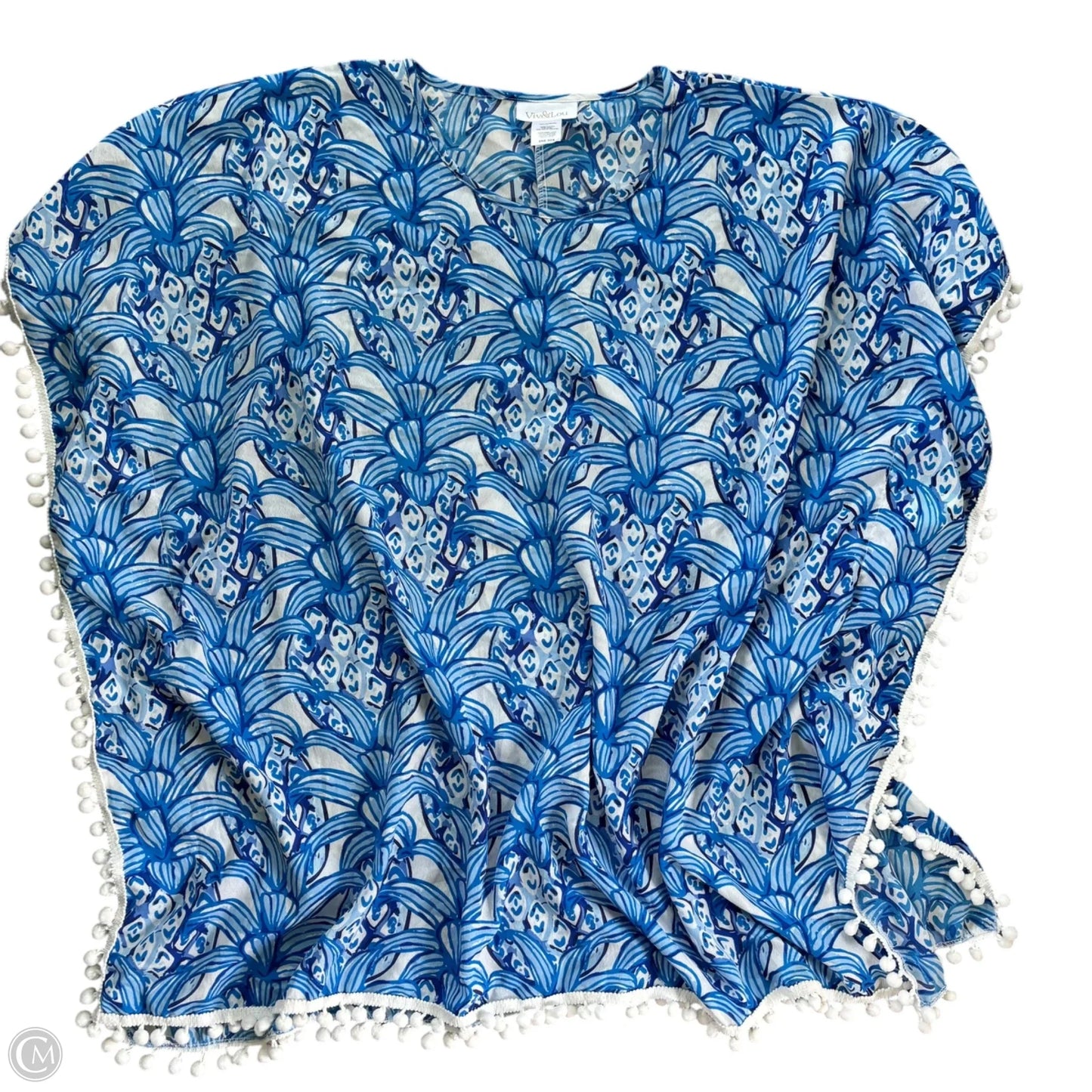 Swimwear Cover-up By Vic & Lou In Blue & White, Size: Osfm