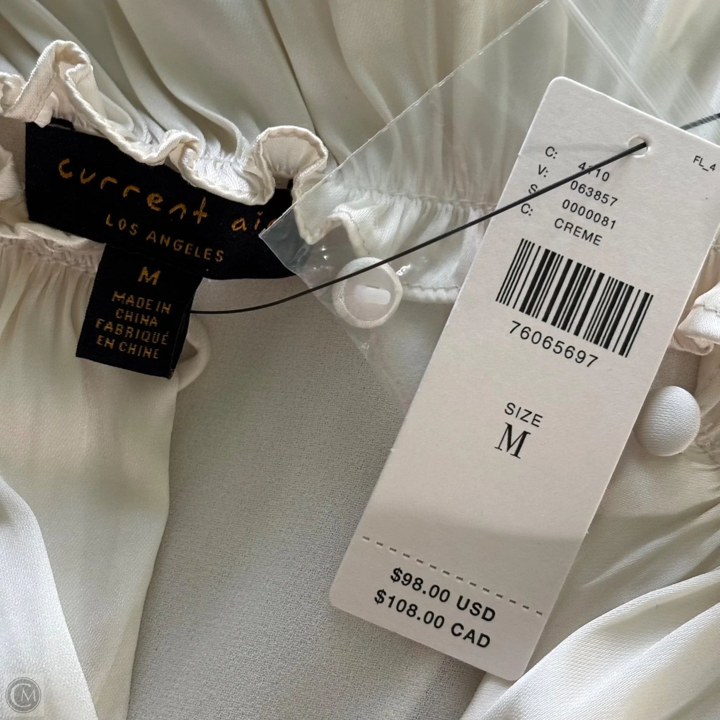 Blouse Sleeveless By Current Air In Cream, Size: M