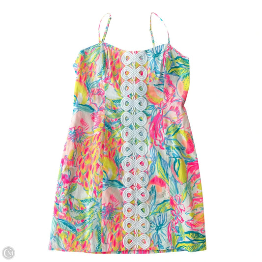 Dress Designer By Lilly Pulitzer In White & Yellow, Size: L