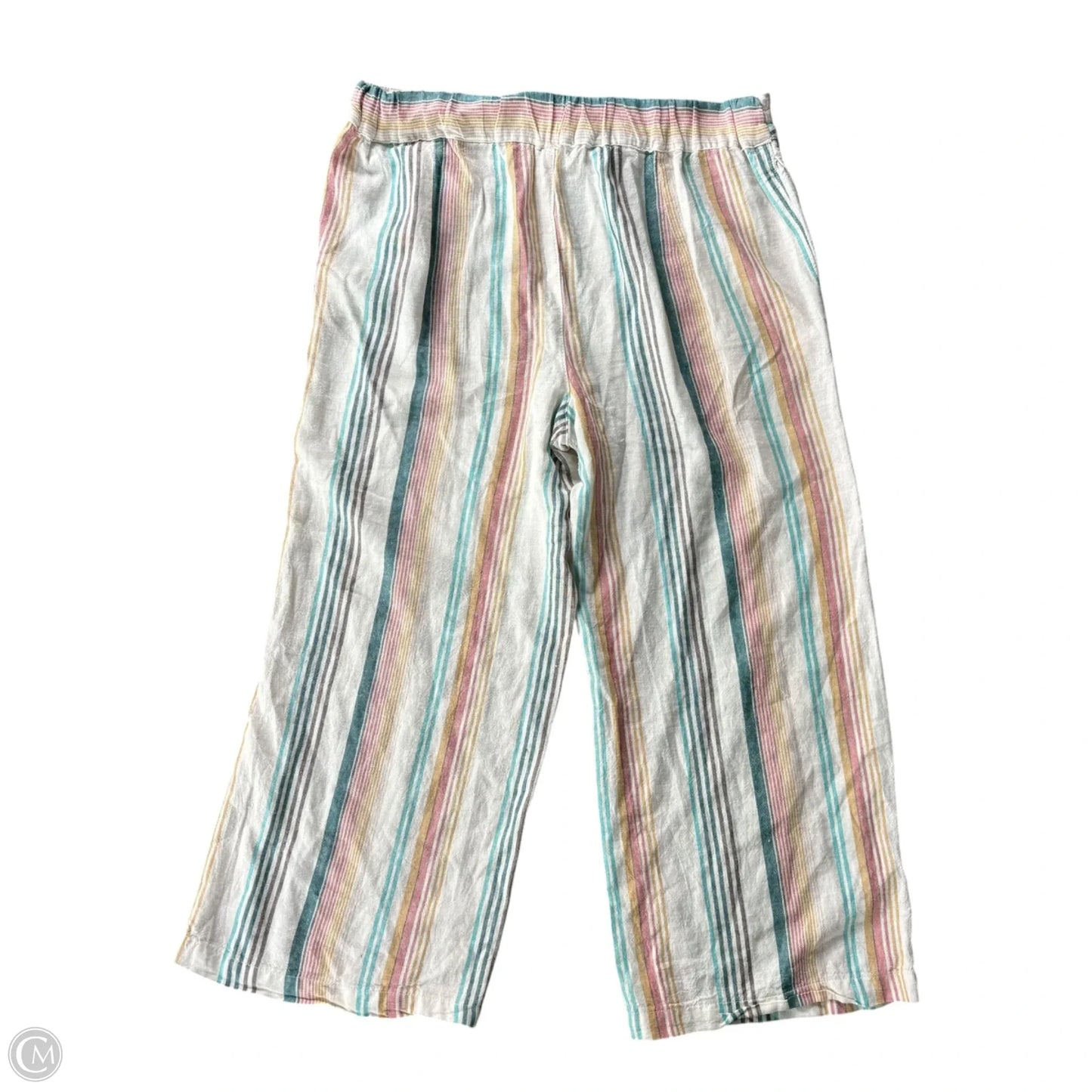 Pants Wide Leg By Per Se In Striped Pattern, Size: M