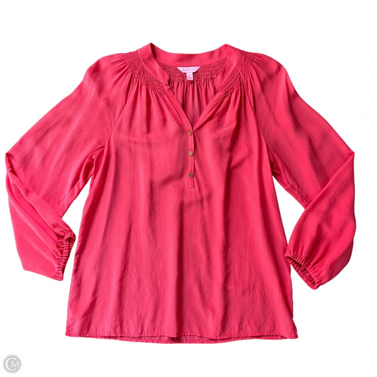 Top Long Sleeve Designer By Lilly Pulitzer In Pink, Size: M