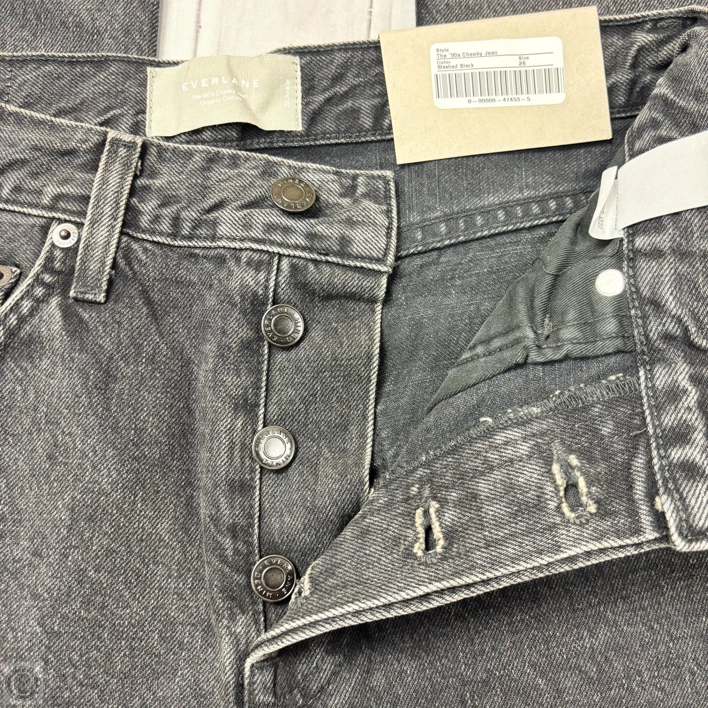 Jeans Straight By Everlane In Black Denim, Size: 2
