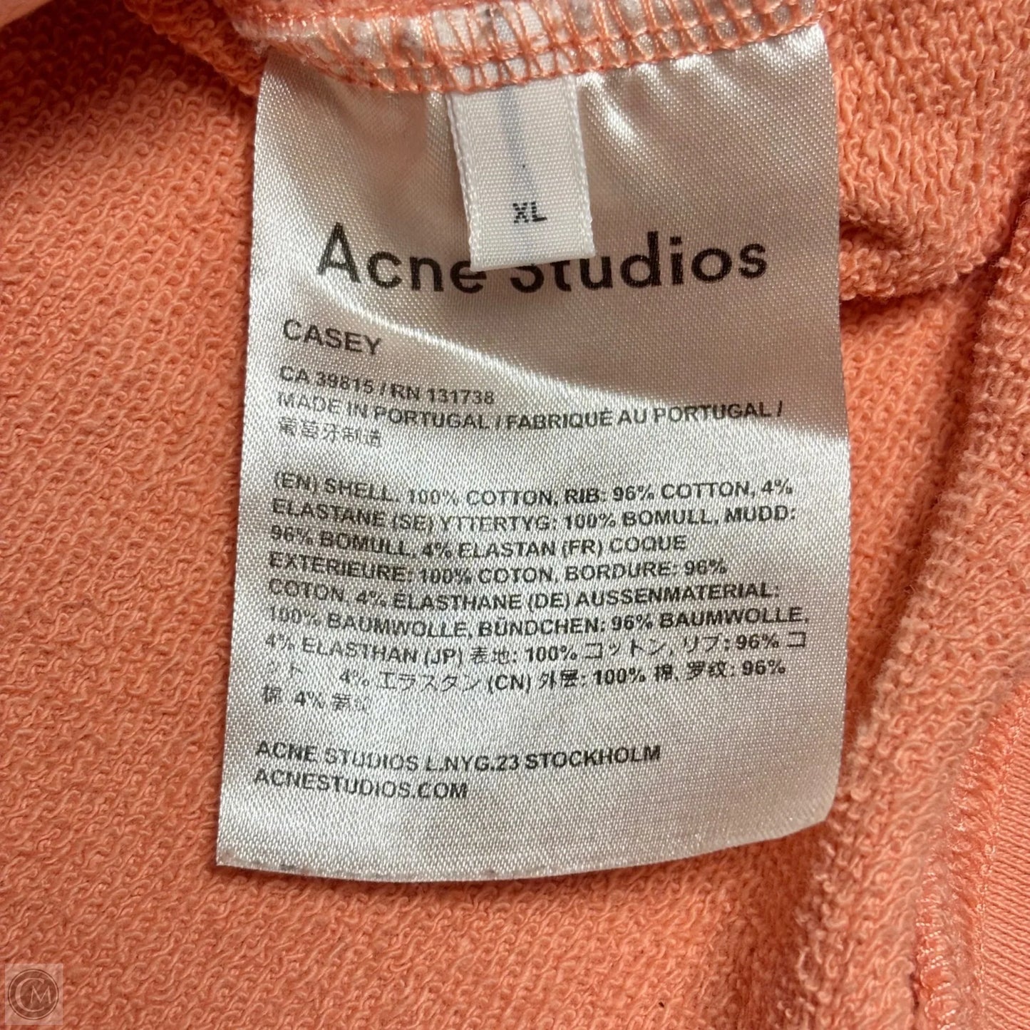 Sweatshirt Crewneck By Acne Studios In Coral, Size: Xl