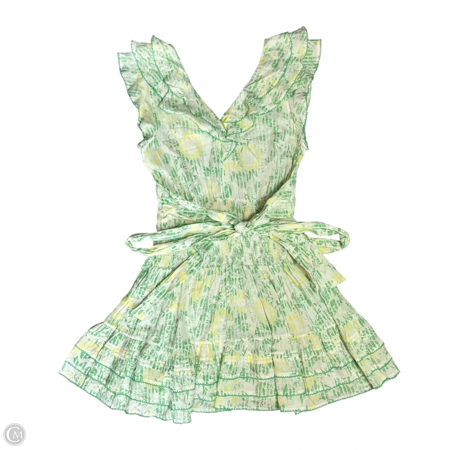 Dress Casual Short By Poupette St Barth In Green & White, Size: S