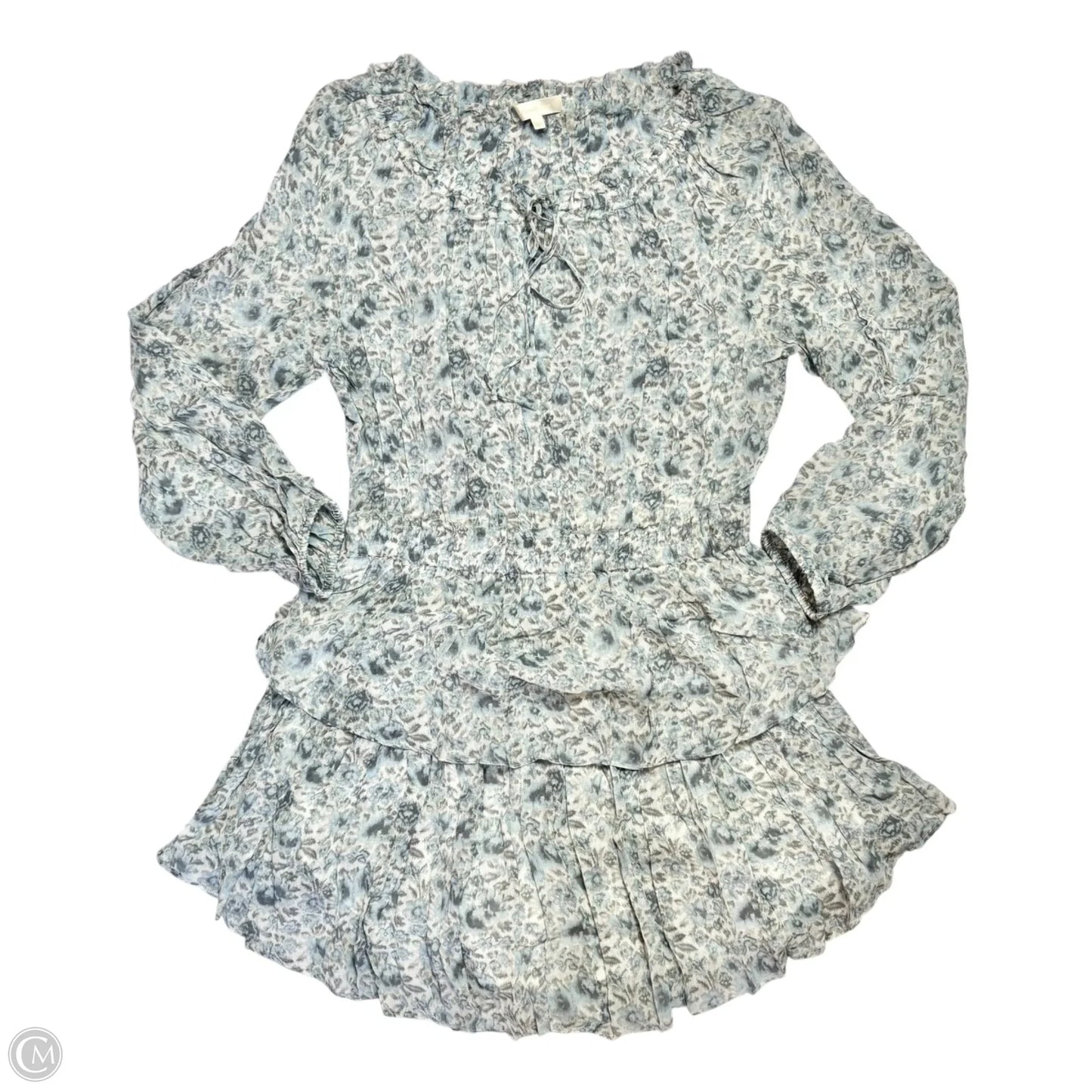 Dress Casual Short By Loveshackfancy In Blue & Grey, Size: L
