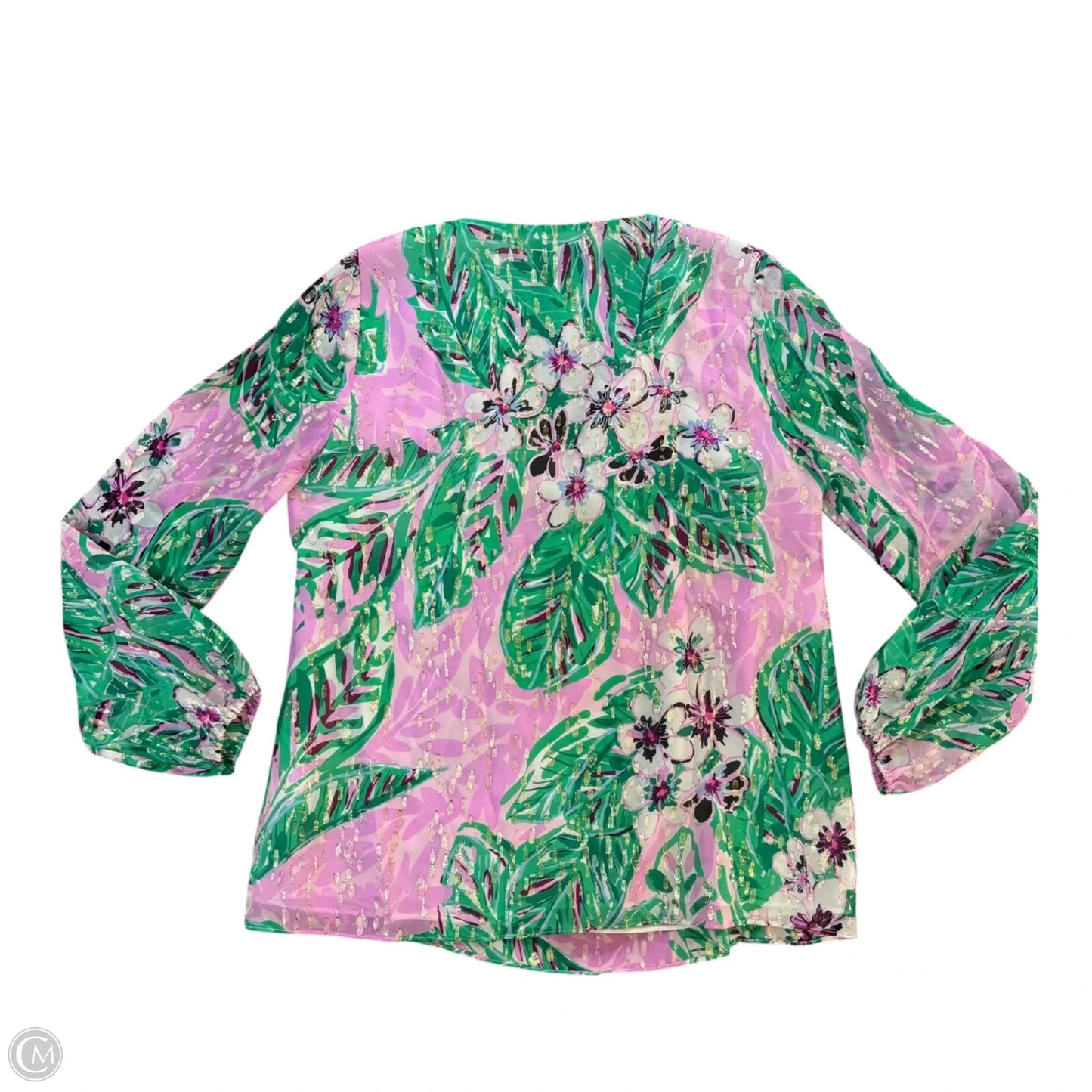 Top Long Sleeve Designer By Lilly Pulitzer In Floral Print, Size: Xs