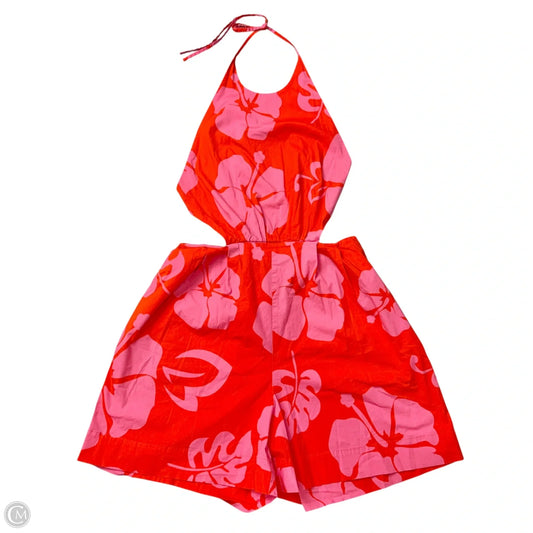 Romper By Staud In Orange & Pink, Size: S