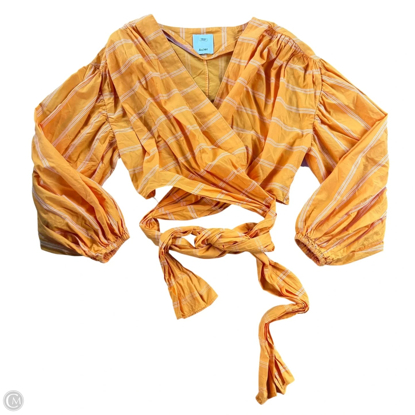Top Long Sleeve By Acler In Striped Pattern, Size: M