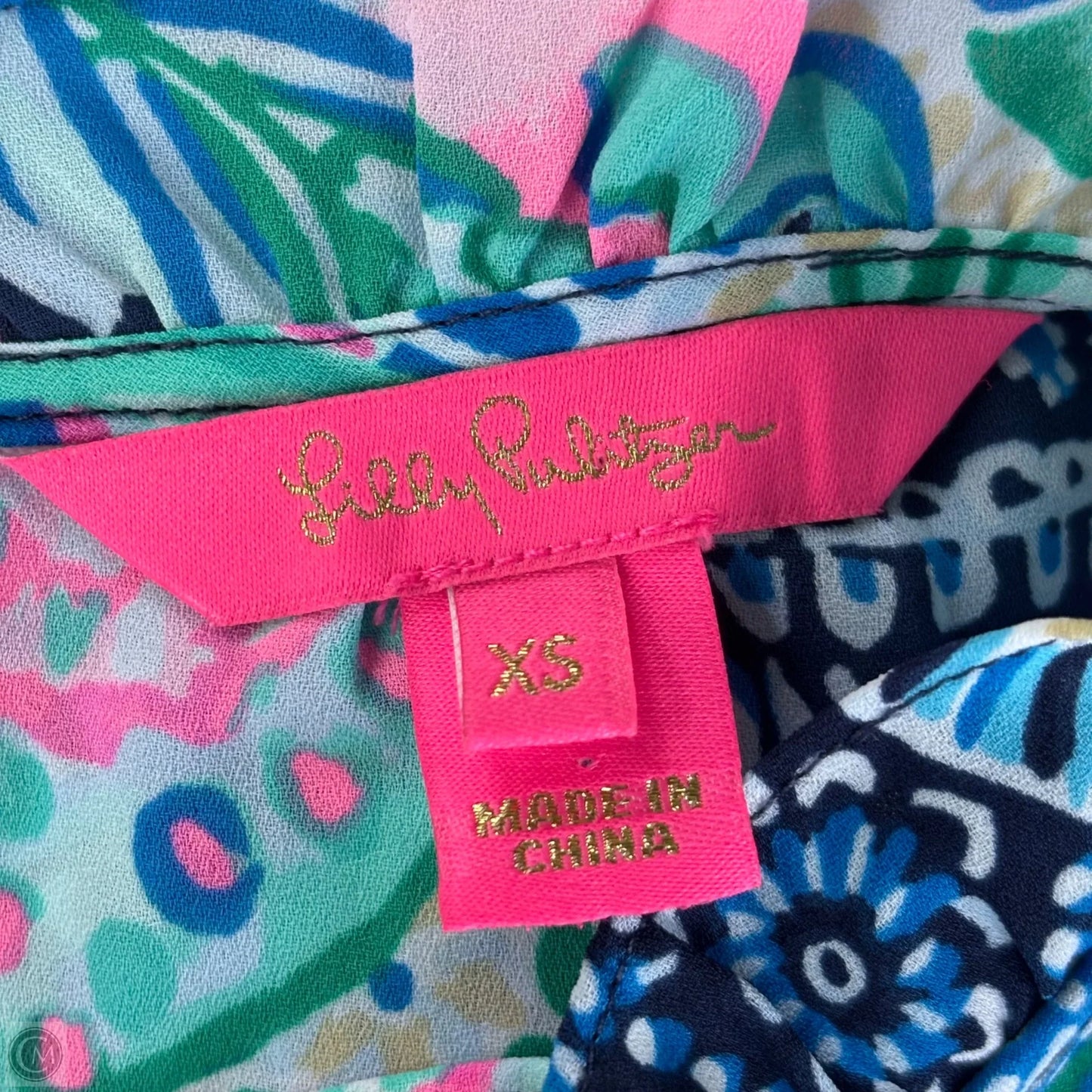 Top Sleeveless Designer By Lilly Pulitzer In Green & Pink, Size: Xs