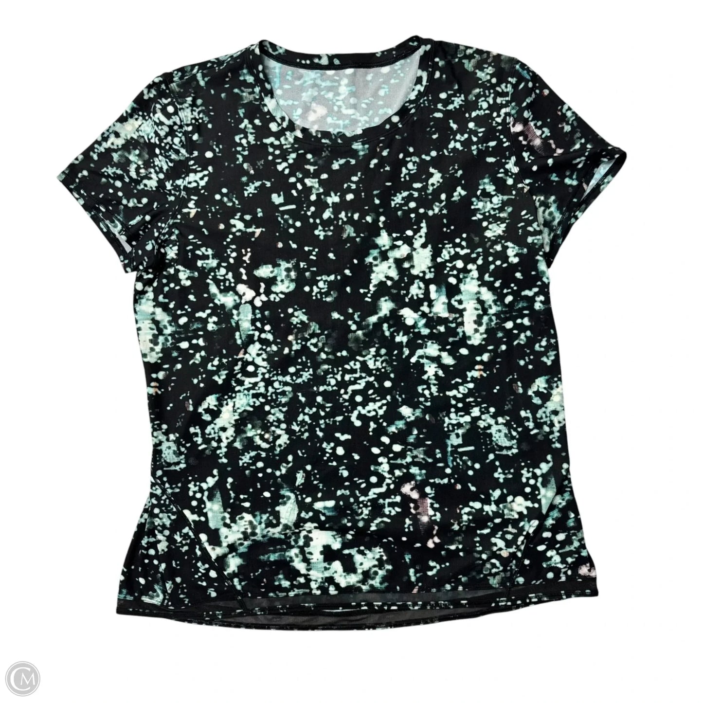 Athletic Top Short Sleeve By Lululemon In Black & Blue, Size: M