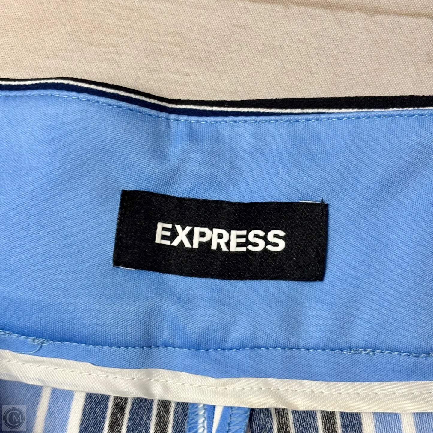 Pants Cropped By Express In Striped Pattern, Size: 14