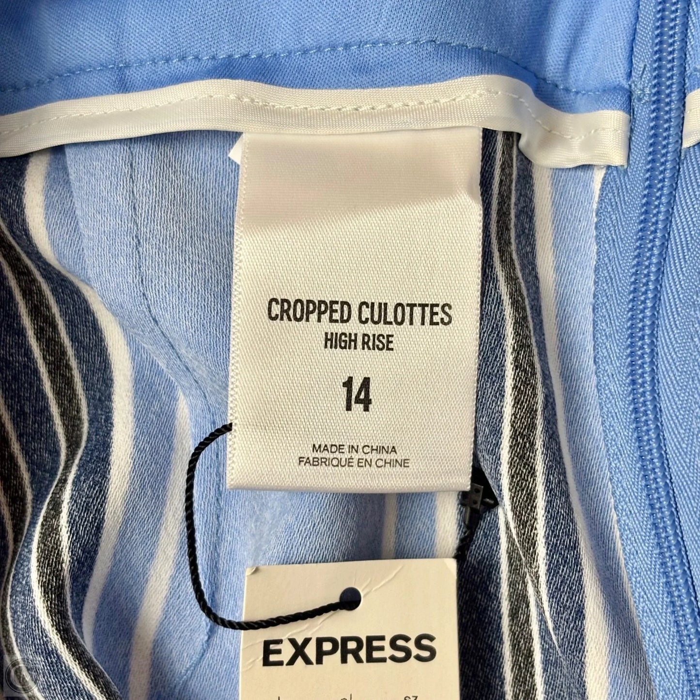 Pants Cropped By Express In Striped Pattern, Size: 14