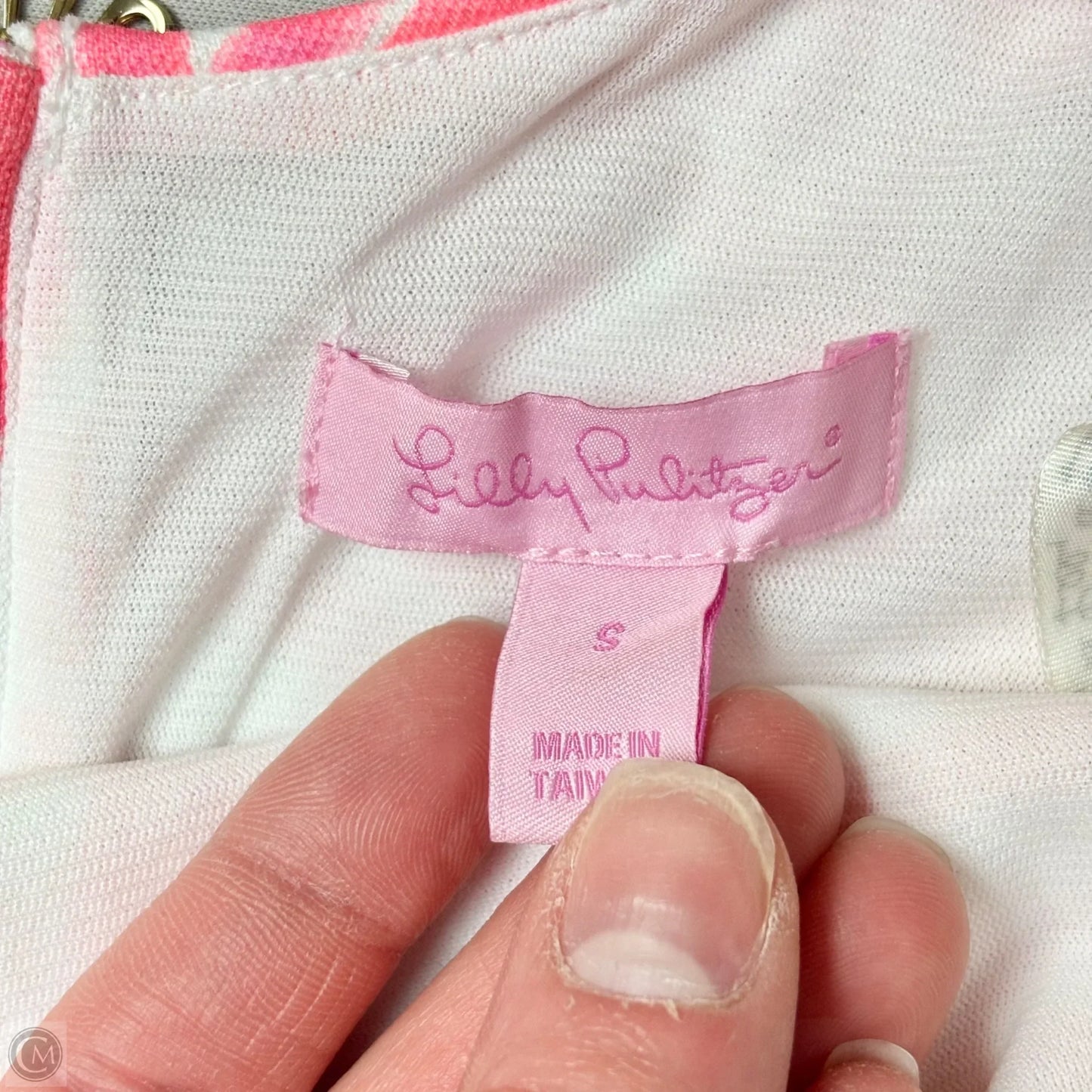 Dress Designer By Lilly Pulitzer In Pink & White, Size: S