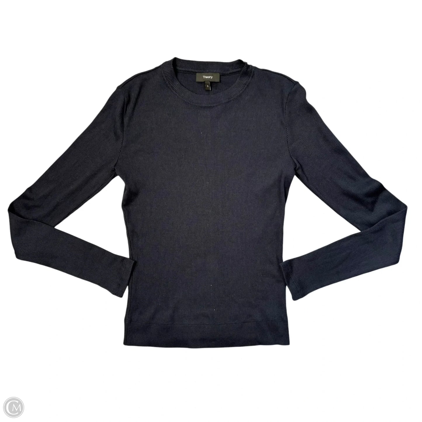 Top Long Sleeve By Theory In Navy, Size: S