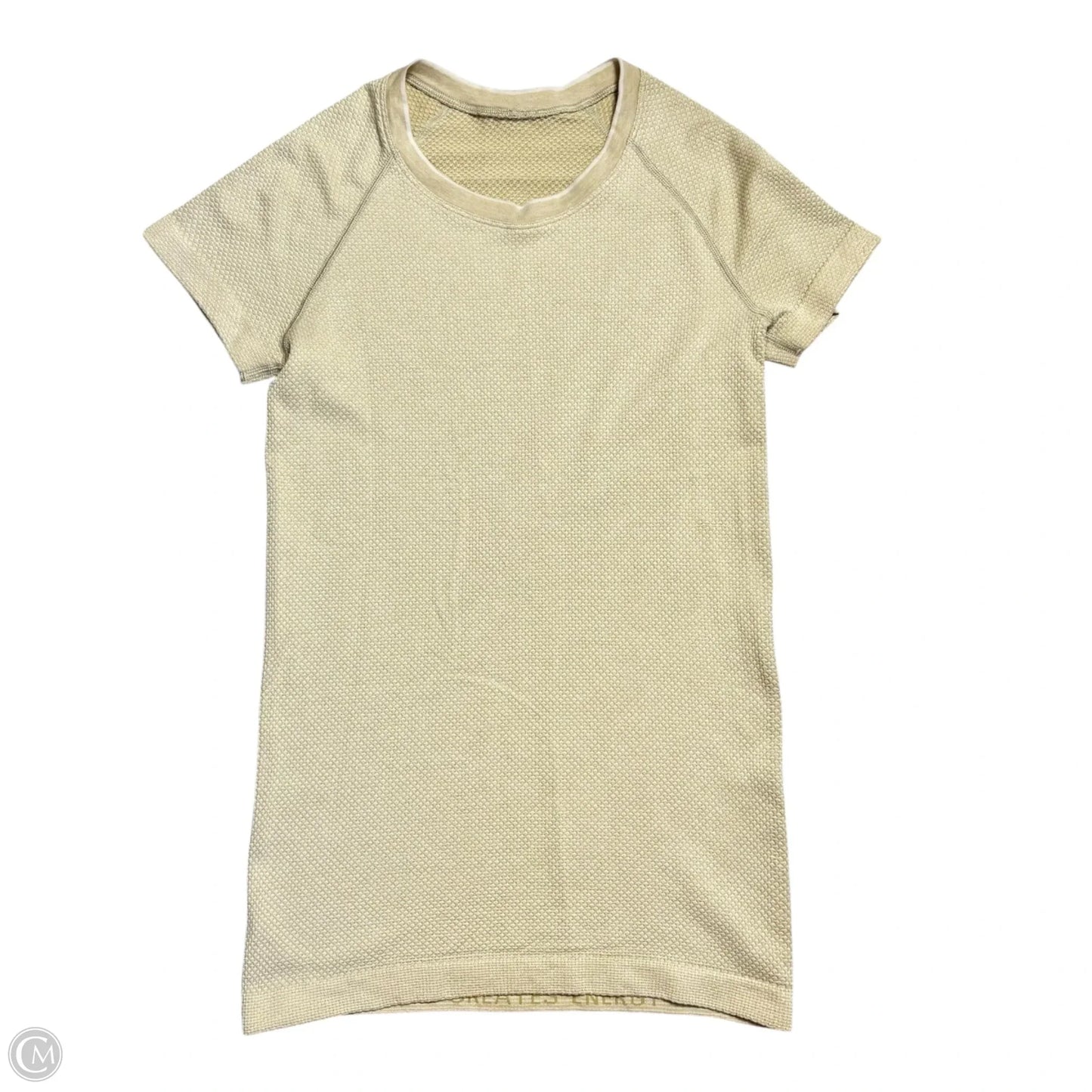 Athletic Top Short Sleeve By Lululemon In Tan, Size: S