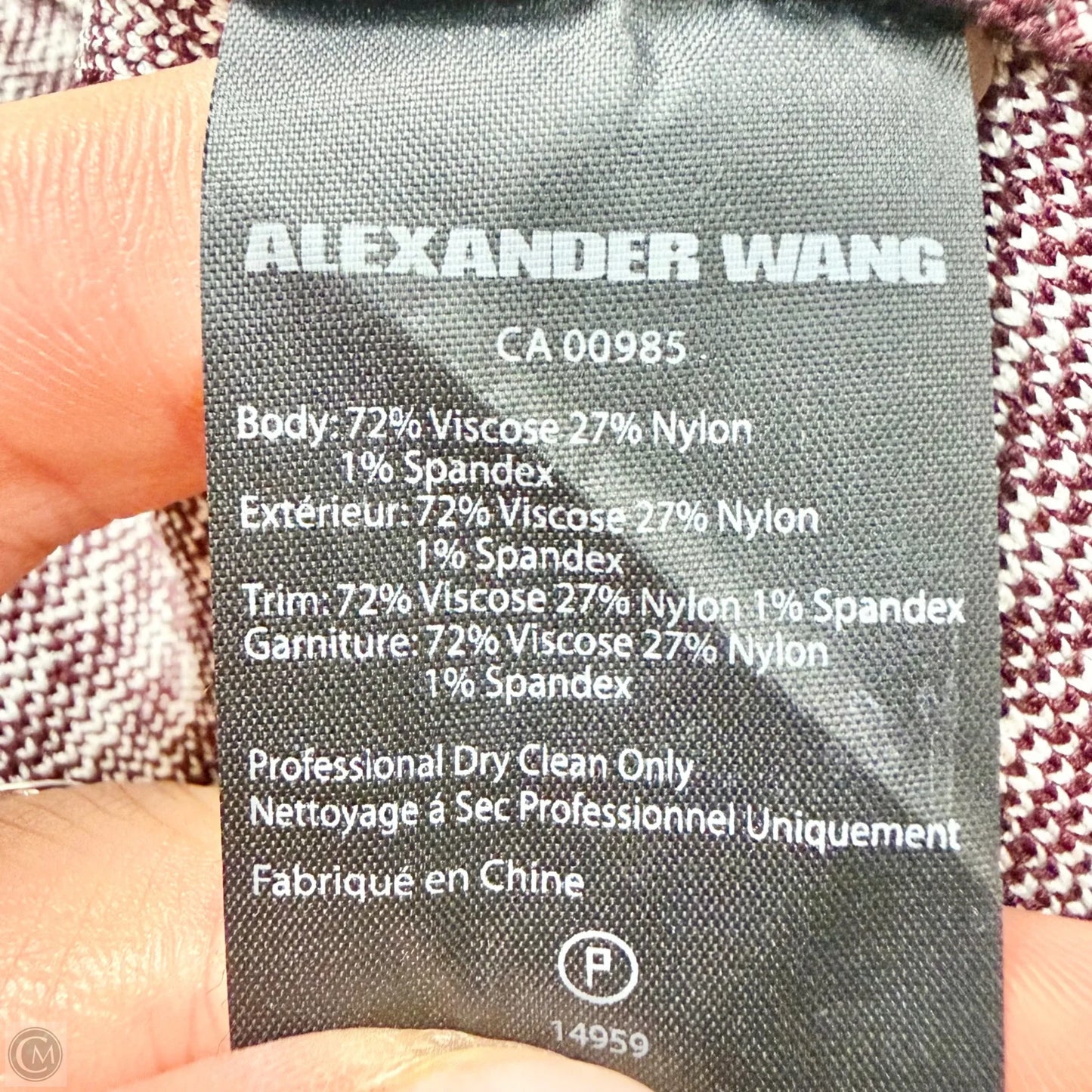Dress Luxury Designer By Alexander Wang In Maroon, Size: Xs