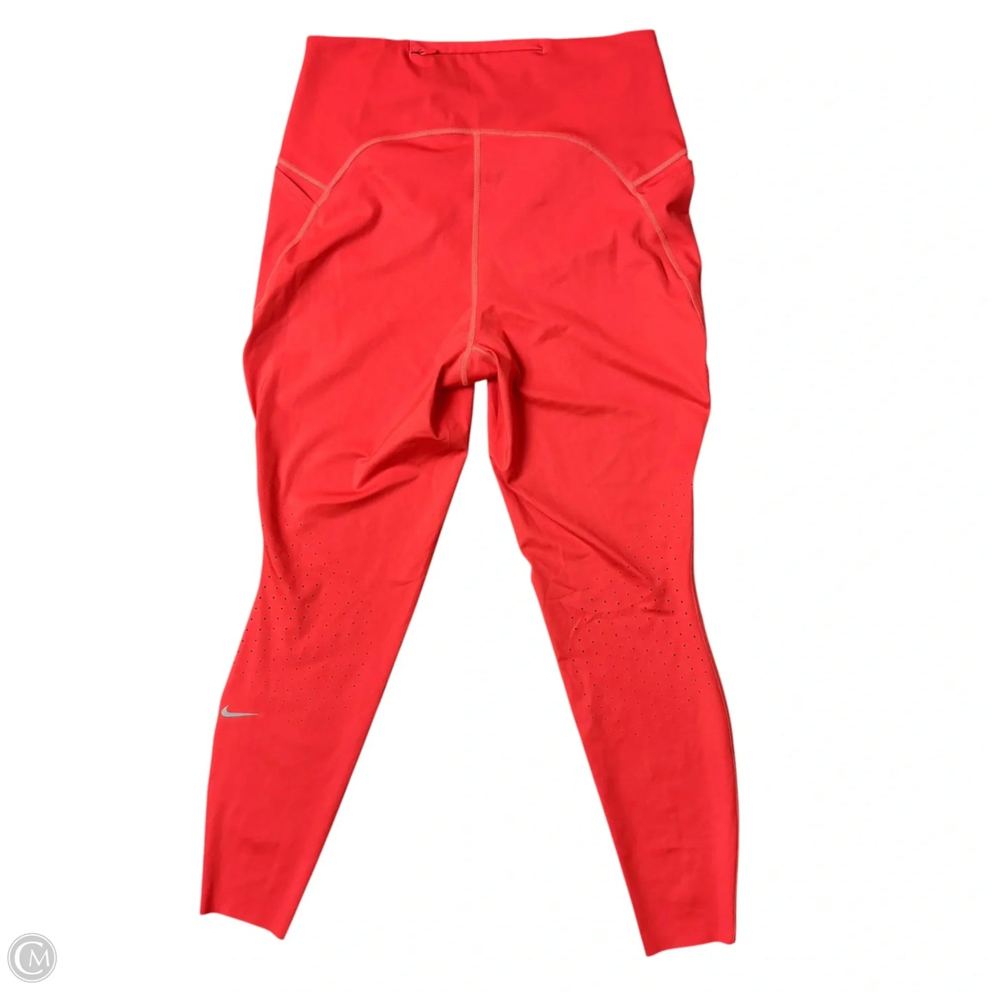 Athletic Leggings By Nike Apparel In Coral, Size: L