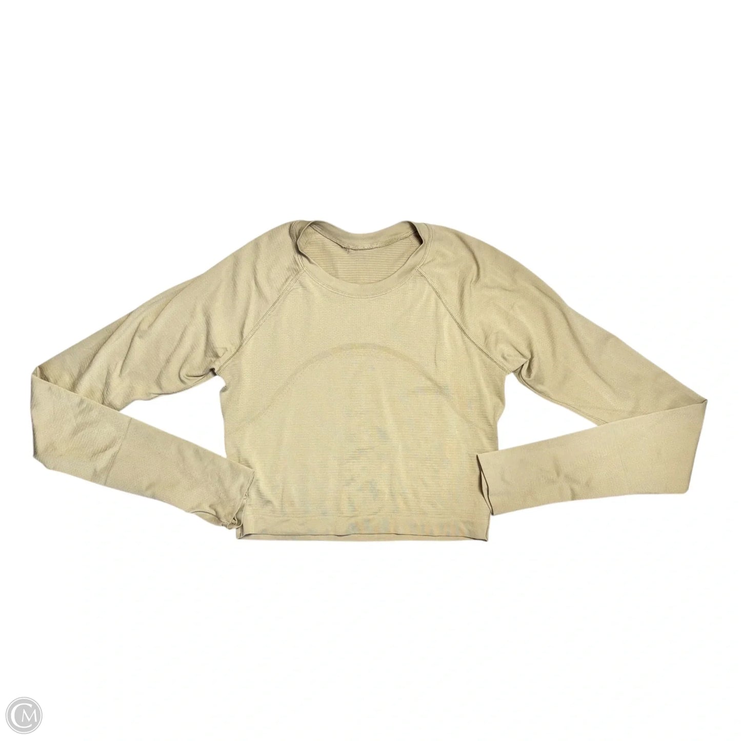 Athletic Top Long Sleeve Crewneck By Lululemon In Tan, Size: S