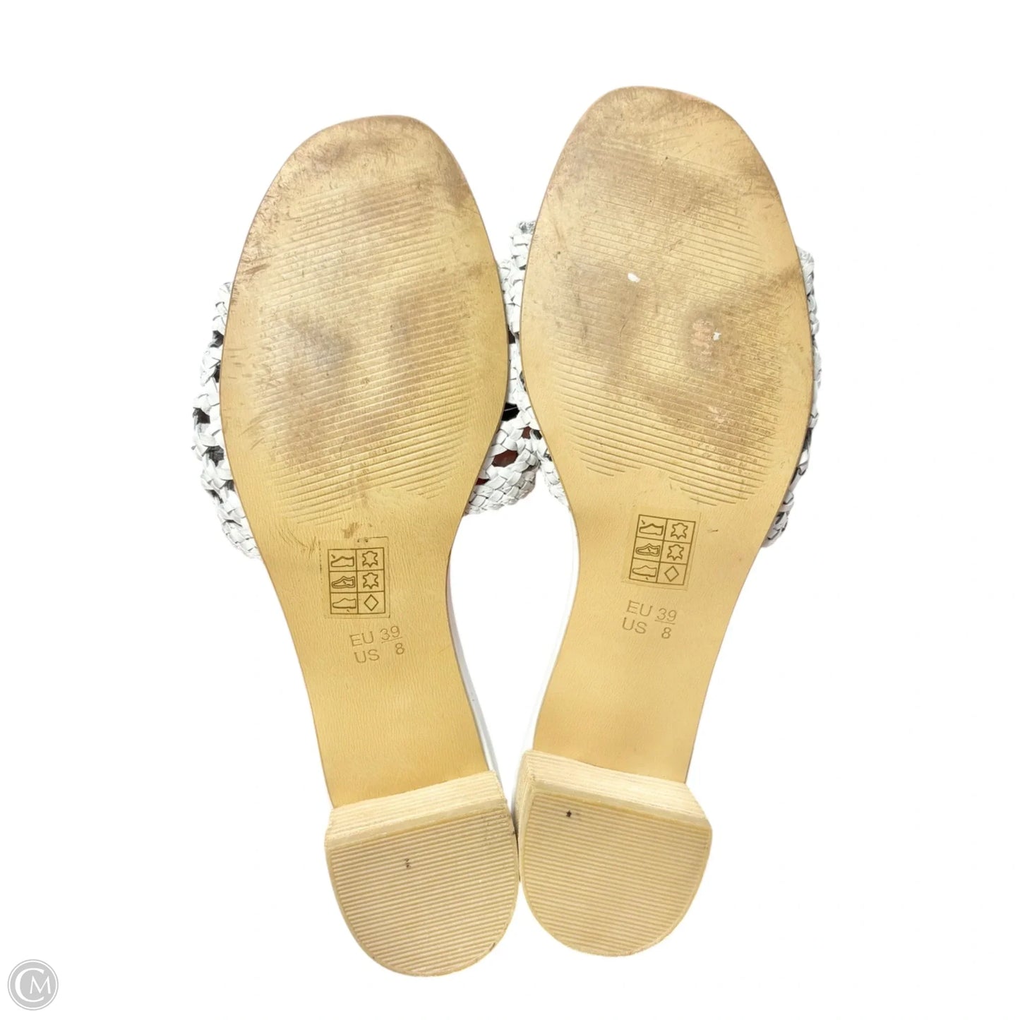 Sandals Heels Kitten By Salt + Tumber In White, Size: 8