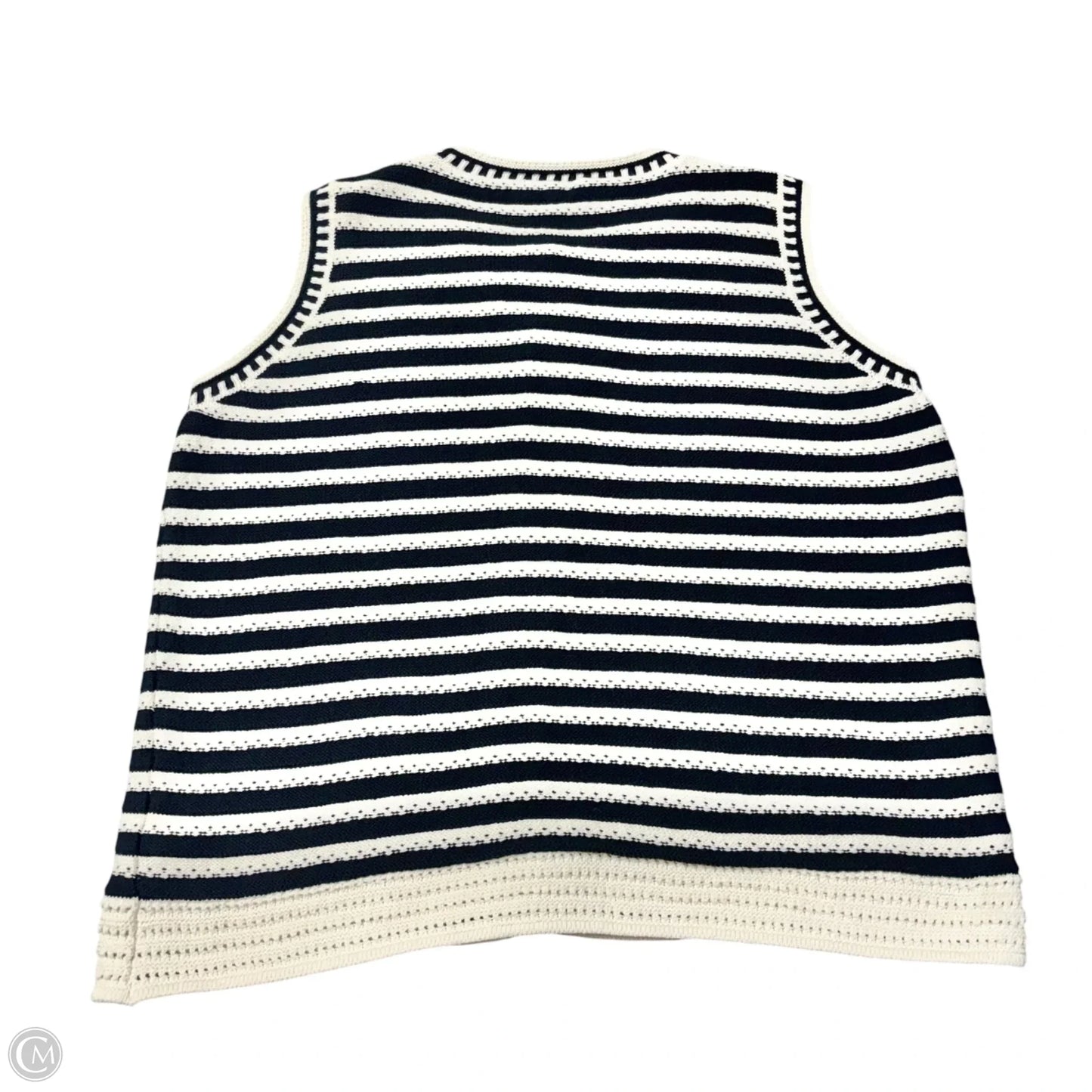 Vest Sweater By M&S In Striped Pattern, Size: L