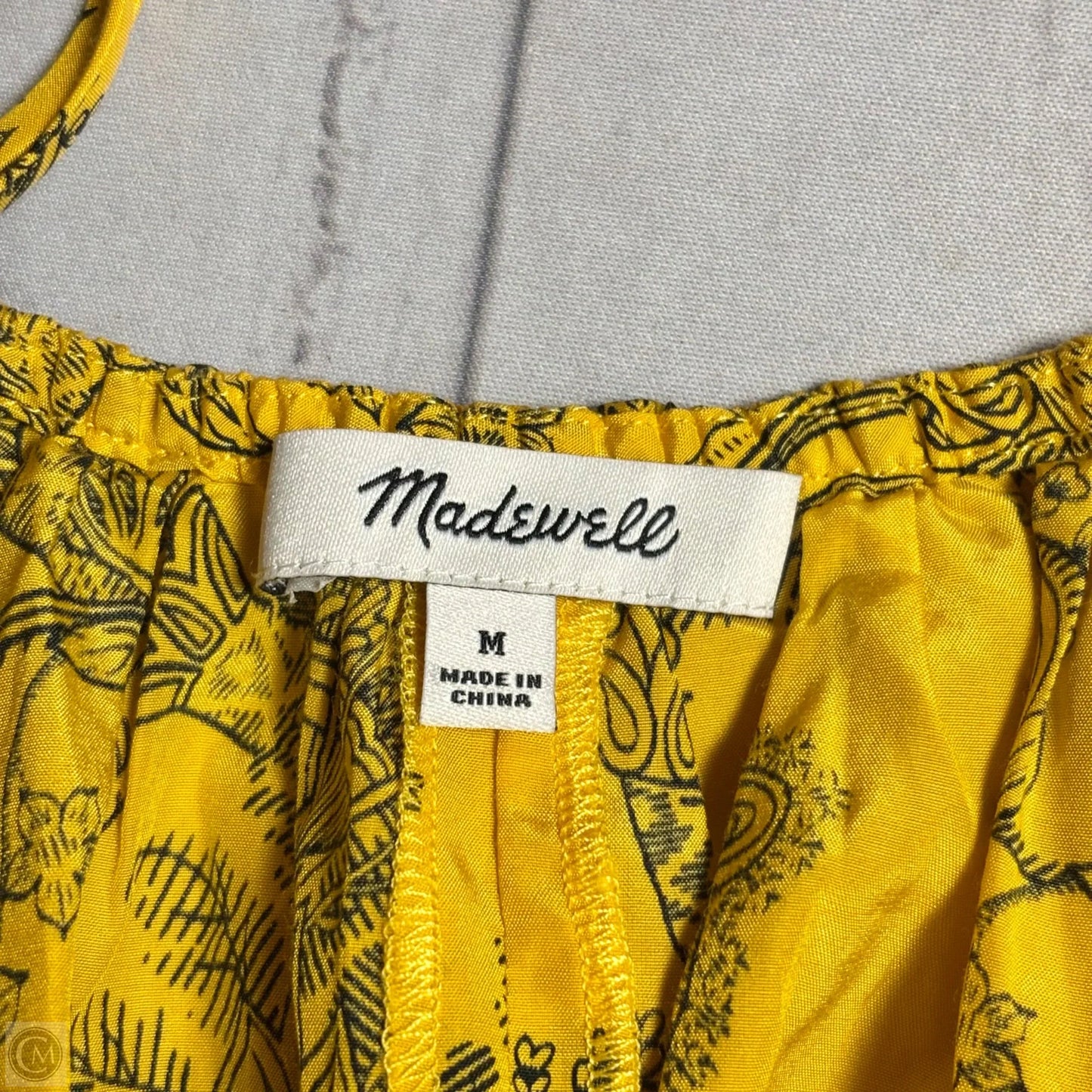 Dress Casual Maxi By Madewell In Black & Yellow, Size: M