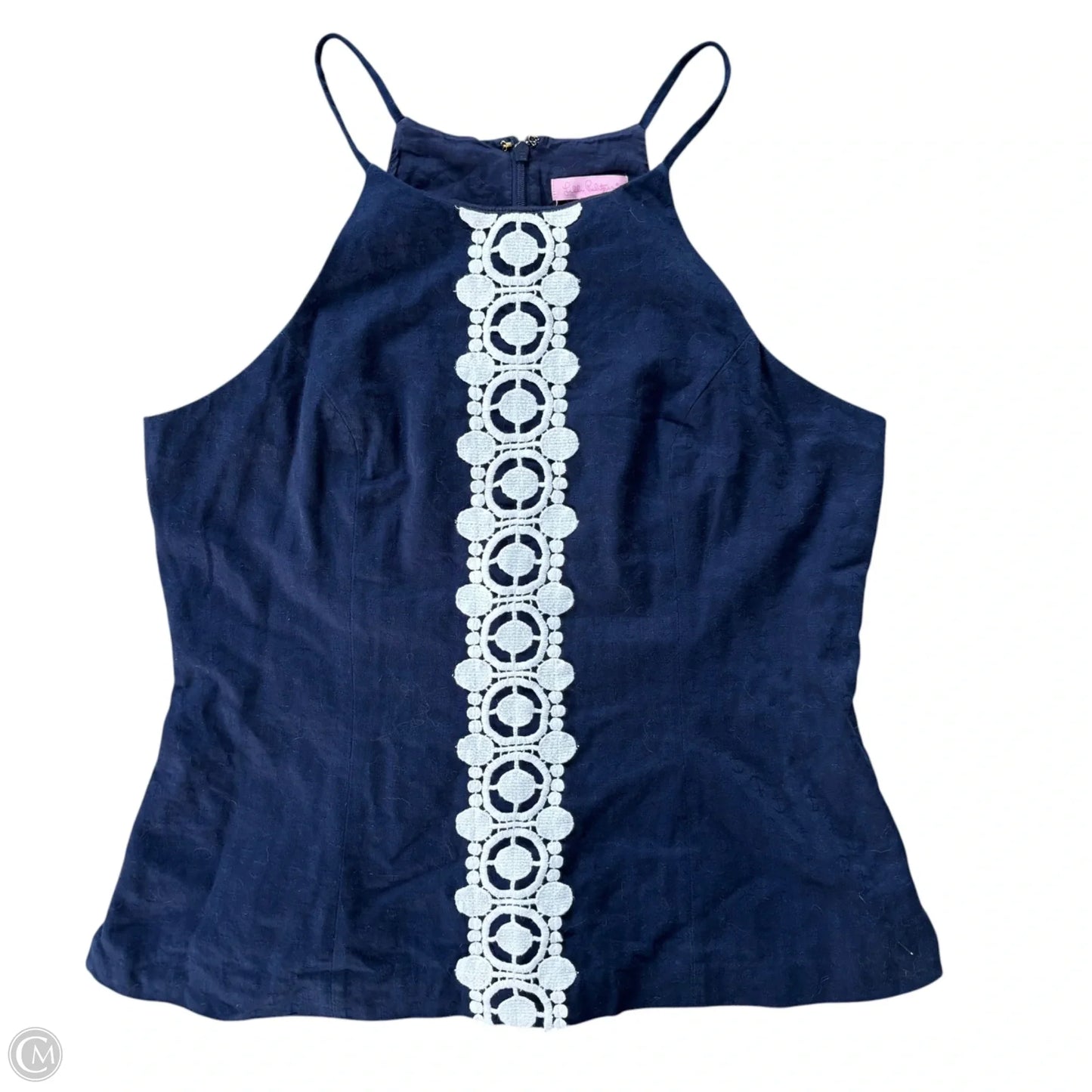 Top Sleeveless Designer By Lilly Pulitzer In Navy, Size: L