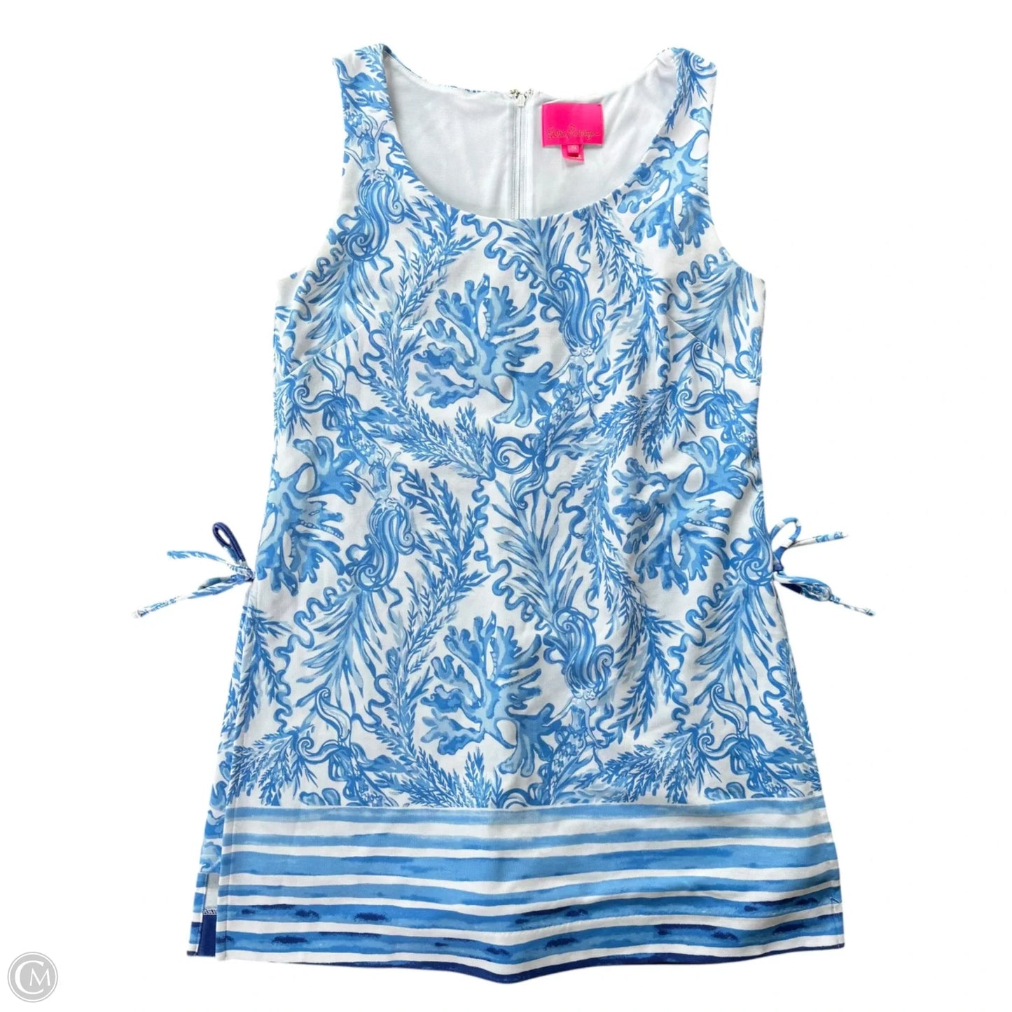 Romper Designer By Lilly Pulitzer In Blue & White, Size: M