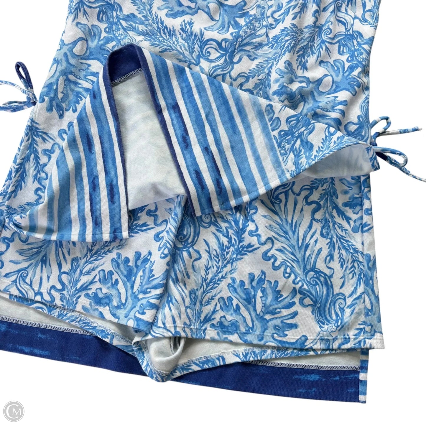 Romper Designer By Lilly Pulitzer In Blue & White, Size: M