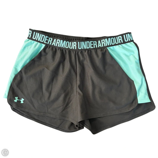 Athletic Shorts By Under Armour In Blue & Grey, Size: L