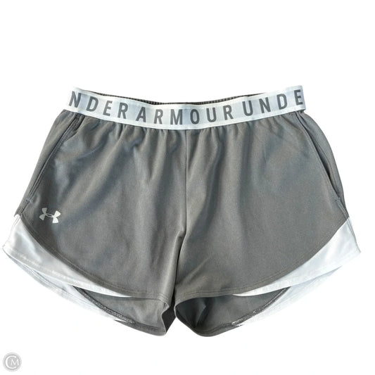 Athletic Shorts By Under Armour In Grey & White, Size: M