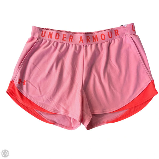 Athletic Shorts By Under Armour In Orange & Pink, Size: L