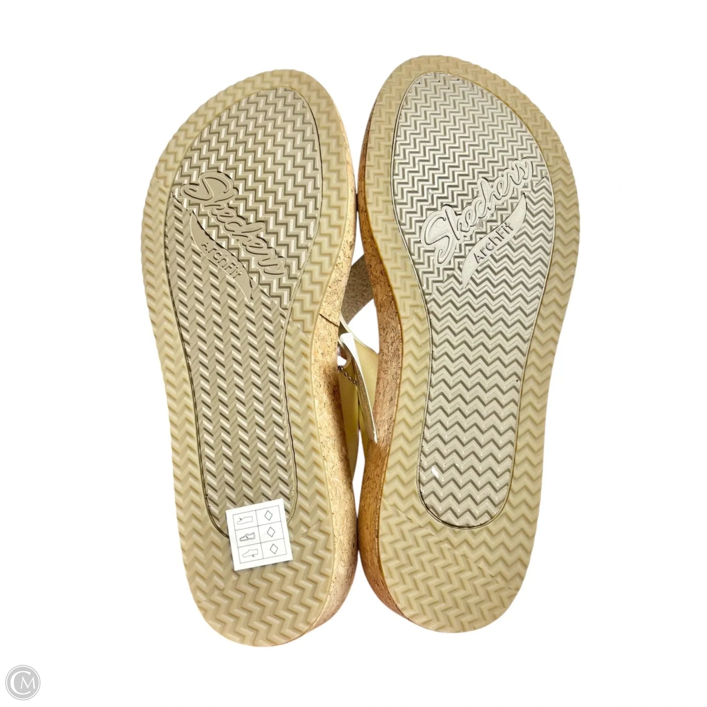 Sandals Heels Wedge By Skechers In Cream, Size: 10