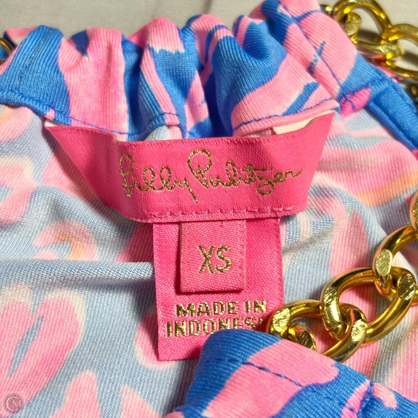 Top Sleeveless Designer By Lilly Pulitzer In Blue & Pink, Size: Xs