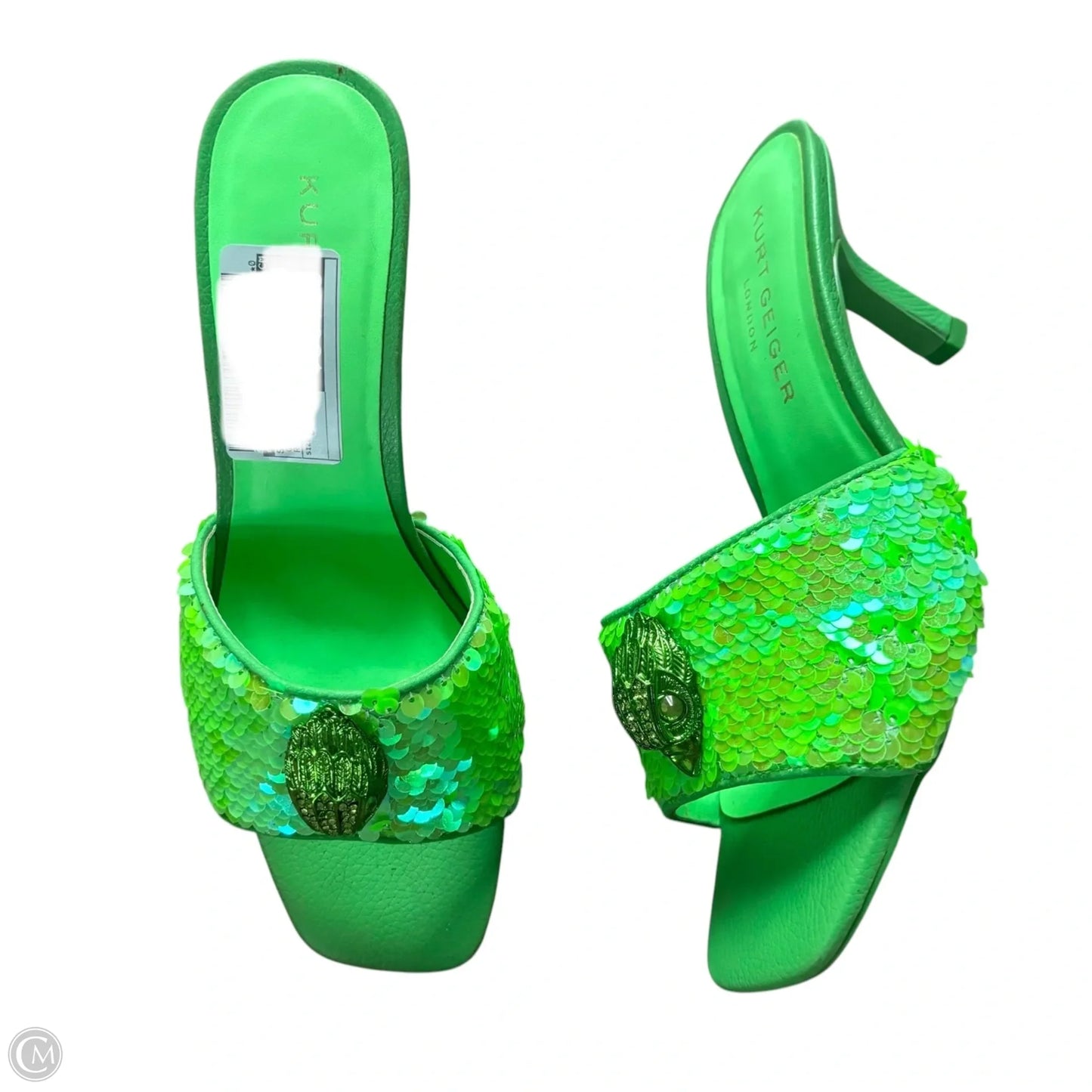 Sandals Heels Kitten By Kurt Geiger London In Green, Size: 8